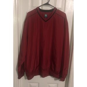 Pro Tour Size XL Mens Red Pullover Convertible Wind and Water Resistant Jacket